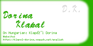 dorina klapal business card